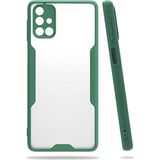 Case 4U Samsung Galaxy M31S Kılıf Kamera Korumalı Ultra Ince Buzlu Mat Renkli Parfe Silikon Kapak Koyu Yeşil