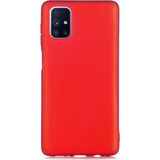 Case 4U Samsung Galaxy M51 Kılıf Klasik Mat Renkli Yumuşak Premier Silikon Kırmızı