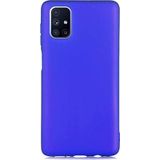 Case 4U Samsung Galaxy M51 Kılıf Klasik Mat Renkli Yumuşak Premier Silikon Saks Mavi