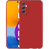 Case 4U Samsung Galaxy M52 Uyumlu Kılıf Klasik Mat Renkli Yumuşak Premier Silikon Kırmızı