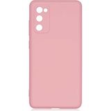 Case 4U Samsung Galaxy S20 FE Kılıf Kamera Korumalı Lansman Içi Kadife Soft Yumuşak Dokulu Liquid Silikon Açık Pembe
