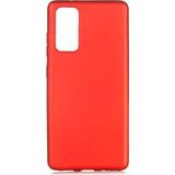 Case 4U Samsung Galaxy S20 FE Kılıf Klasik Mat Renkli Yumuşak Premier Silikon Kırmızı