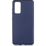 Case 4U Samsung Galaxy S20 FE Kılıf Klasik Mat Renkli Yumuşak Premier Silikon Lacivert