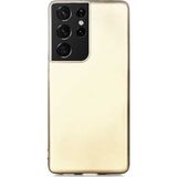 Case 4U Samsung Galaxy S21 Ultra Uyumlu Kılıf Klasik Mat Renkli Yumuşak Premier Silikon Altın