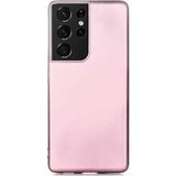 Case 4U Samsung Galaxy S21 Ultra Uyumlu Kılıf Klasik Mat Renkli Yumuşak Premier Silikon Rose Gold