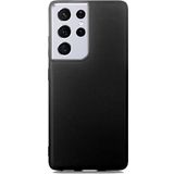 Case 4U Samsung Galaxy S21 Ultra Uyumlu Kılıf Klasik Mat Renkli Yumuşak Premier Silikon Siyah