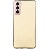 Case 4U Samsung Galaxy S21 Uyumlu Kılıf Klasik Mat Renkli Yumuşak Premier Silikon Altın