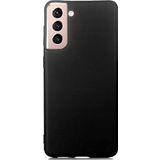 Case 4U Samsung Galaxy S21 Uyumlu Kılıf Klasik Mat Renkli Yumuşak Premier Silikon Siyah