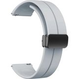 Case 4U Samsung Galaxy Watch 3 41MM Metal Tokalı Kordon Kayış Bileklik Silikon Krd-84 Gri
