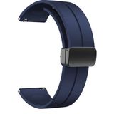 Case 4U Samsung Galaxy Watch 3 41MM Metal Tokalı Kordon Kayış Bileklik Silikon Krd-84 Lacivert