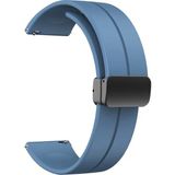 Case 4U Samsung Galaxy Watch 3 41MM Metal Tokalı Kordon Kayış Bileklik Silikon Krd-84 Mavi