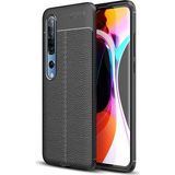 Case 4U Xiaomi Mi 10 Kılıf Rugan Armor Deri Görünümlü Yüksek Kalite Silikon Niss Siyah