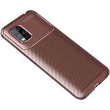 Case 4U Xiaomi Mi 10 Lite Kılıf Rugged Armor Karbon Desenli Lüx Negro Silikon Arka Kapak Kahverengi