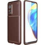 Case 4U Xiaomi Mi 10T 5G Kılıf Rugged Armor Karbon Desenli Lüx Negro Silikon Arka Kapak Kahverengi