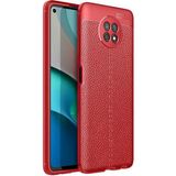 Case 4U Xiaomi Mi 10T Lite Kılıf Rugan Armor Deri Görünümlü Yüksek Kalite Silikon Niss Kırmızı