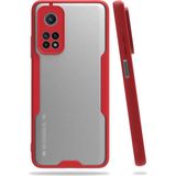 Case 4U Xiaomi Mi 10T Pro 5G Kılıf Kamera Korumalı Ultra Ince Buzlu Mat Renkli Parfe Silikon Kapak Kırmızı