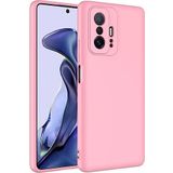 Case 4U Xiaomi Mi 11T 5G Kılıf Kamera Korumalı Içi Kadife Logosuz Mara Lansman Silinebilir Kılıf Açık Pembe