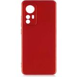 Case 4U Xiaomi Mi 12 Kılıf Klasik Mat Renkli Yumuşak Premier Silikon Kırmızı