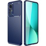 Case 4U Xiaomi Mi 12 Lite Kılıf Rugged Armor Karbon Desenli Lüx Negro Silikon Arka Kapak Lacivert