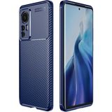 Case 4U Xiaomi Mi 12 Pro Kılıf Rugged Armor Karbon Desenli Lüx Negro Silikon Arka Kapak Lacivert