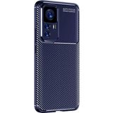 Case 4U Xiaomi Mi 12T Kılıf Rugged Armor Karbon Desenli Lüx Negro Silikon Arka Kapak Lacivert