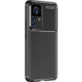 Case 4U Xiaomi Mi 12T Kılıf Rugged Armor Karbon Desenli Lüx Negro Silikon Arka Kapak Siyah