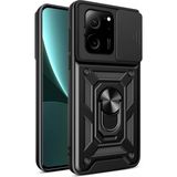 Case 4u Xiaomi Mi 13T Kılıf Ultra Korumalı Yüzüklü Manyetik Sürgülü Vega Kapak Siyah
