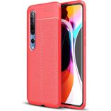 Case 4U Xiaomi Mi Note 10 Kılıf Rugan Armor Deri Görünümlü Yüksek Kalite Silikon Niss Kırmızı