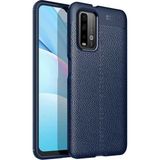 Case 4U Xiaomi Poco M3 Kılıf Rugan Armor Deri Görünümlü Yüksek Kalite Silikon Niss Lacivert