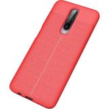 Case 4U Xiaomi Poco X2 Kılıf Rugan Armor Deri Görünümlü Yüksek Kalite Silikon Niss Kırmızı