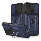 Case 4U Xiaomi Redmi 9C Kılıf Kamera Korumalı Sürgülü Vega Yüzüklü Armor Military Tank Zırh Lacivert