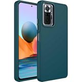 Case 4U Xiaomi Redmi ile uyumlu Note 10 Pro Kılıf Metal Çerçeve Hassas Butonlu Renkli Içi Kadife Lansman Kılıfı Luna Kapak Koyu Yeşil HBCV00003HQ4CQ