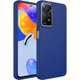 Case 4U Xiaomi Redmi ile uyumlu Note 11s Kılıf Metal Çerçeve Hassas Butonlu Renkli Içi Kadife Lansman Kılıfı Luna Kapak Lacivert HBCV00003HQ7WC