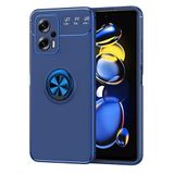 Case 4U Xiaomi Redmi ile uyumlu Note 12 5G Kılıf Autofocus Shockprof Ravel Yüzüklü Standlı Slikon Kapak Mavi HBCV000047XARC