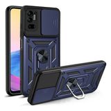 Case 4U Xiaomi Redmi Note 10 5g Kılıf Kamera Korumalı Sürgülü Vega Yüzüklü Armor Military Tank Zırh Lacivert