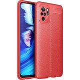 Case 4U Xiaomi Redmi Note 10 Kılıf Rugan Armor Deri Görünümlü Yüksek Kalite Silikon Niss Kırmızı