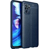 Case 4U Xiaomi Redmi Note 10 Kılıf Rugan Armor Deri Görünümlü Yüksek Kalite Silikon Niss Lacivert