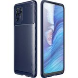 Case 4U Xiaomi Redmi Note 10 Kılıf Rugged Armor Karbon Desenli Lüx Negro Silikon Arka Kapak Lacivert