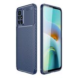Case 4U Xiaomi Redmi Note 11 4G Kılıf Rugged Armor Karbon Desenli Lüx Negro Silikon Arka Kapak Lacivert