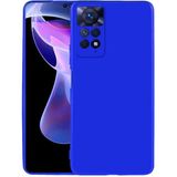 Case 4U Xiaomi Redmi Note 11 Pro 5G Kılıf Klasik Mat Renkli Yumuşak Premier Silikon Saks Mavi