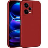 Case 4U Xiaomi Redmi Note 12 Pro 5G Kılıf Kamera Korumalı Klasik Mat Renkli Yumuşak Premier Silikon Kırmızı