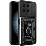 Case 4u Xiaomi Redmi Note 13 Pro 5g Kılıf Kamera Korumalı Sürgülü Vega Yüzüklü Armor Military Tank Zırh Siyah
