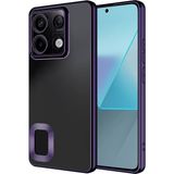 Case 4u Xiaomi Redmi Note 13 Pro 5g Kılıf Kamera Lens Korumalı Şeffaf Renkli Logo Gösteren Parlak Omega Kapak Derin Mor