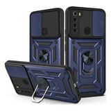 Case 4U Xiaomi Redmi Note 8 Kılıf Kamera Korumalı Sürgülü Vega Yüzüklü Armor Military Tank Zırh Lacivert