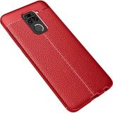 Case 4U Xiaomi Redmi Note 9 Kılıf Rugan Armor Deri Görünümlü Yüksek Kalite Silikon Niss Kırmızı
