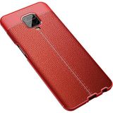 Case 4U Xiaomi Redmi Note 9S Kılıf Rugan Armor Deri Görünümlü Yüksek Kalite Silikon Niss Kırmızı