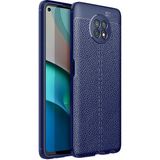 Case 4U Xiaomi Redmi Note 9T Kılıf Rugan Armor Deri Görünümlü Yüksek Kalite Silikon Niss Lacivert