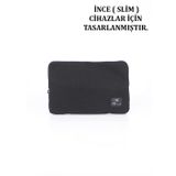 Case Club 13''-13,3'' inç File Sünger Slim Macbook ve Laptop Kılıf İnce Tasarım Siyah
