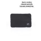 Case Club 15,6'' inç File Sünger Slim Macbook ve Laptop Kılıf İnce Tasarım Siyah