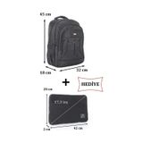 Case Club 2114 Büyük Laptop Sırt Çantası 17 İnç Kılıf Hediyeli Günlük Okul Sırt Çantası Siyah